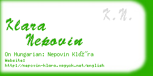 klara nepovin business card